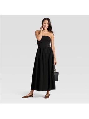 A New Day Large Strapless Black Maxi Dress - NWT